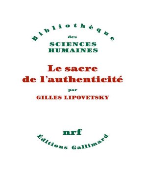 cover image of Le sacre de l'authenticité